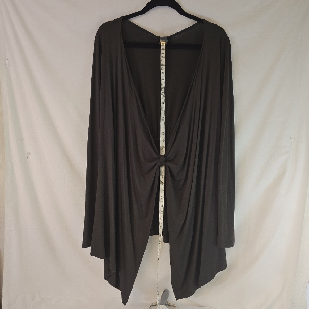 Mossimo Women Stretchy Waterfall Open Olive Green Cardigan Sz Large Long Sleeve - Picture 7 of 12